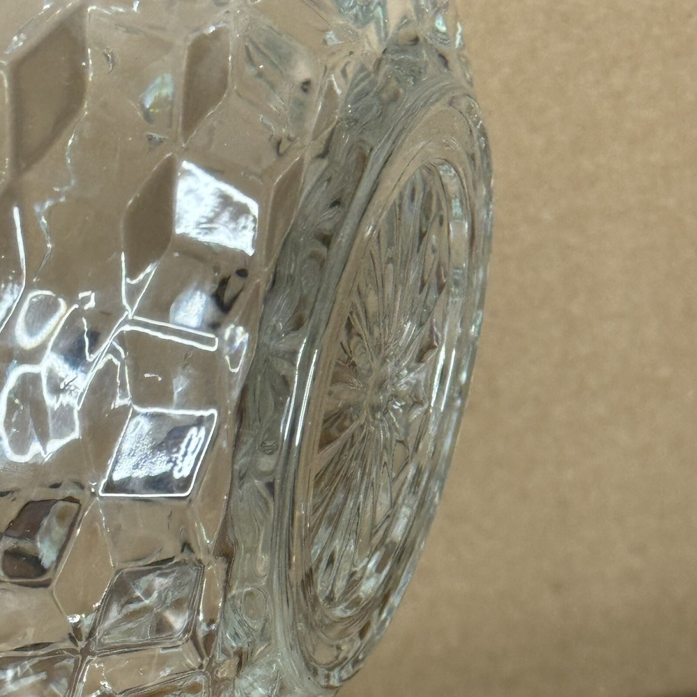 Vintage Indiana Whitehall Clear Glass  Candy Dish‎  Cubist Bowl Jar w/ Lid - Picture 7 of 12